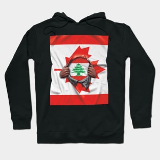 Lebanon Flag Canadian Flag Ripped - Gift for Lebanese From Lebanon Hoodie